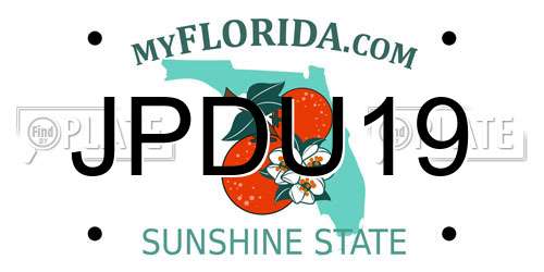 JPDU19 Florida License Plate