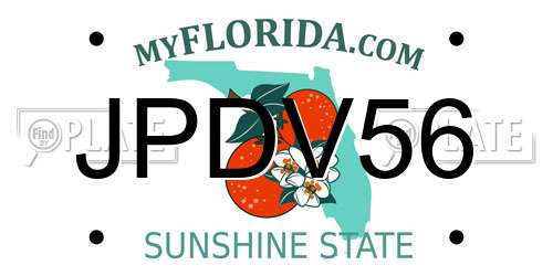 JPDV56 Florida License Plate