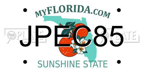 JPEC85 Florida License Plate