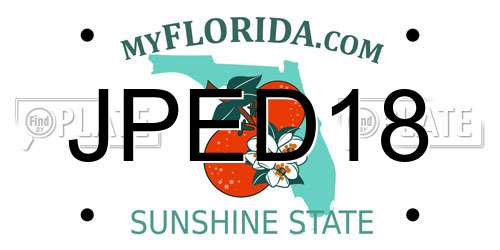 JPED18 Florida License Plate