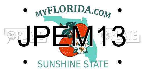 JPEM13 Florida License Plate