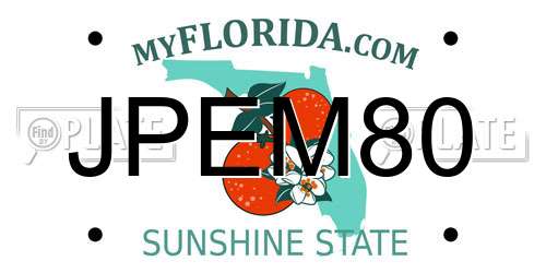 JPEM80 Florida License Plate