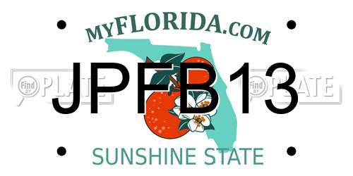 JPFB13 Florida License Plate