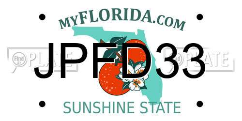 JPFD33 Florida License Plate