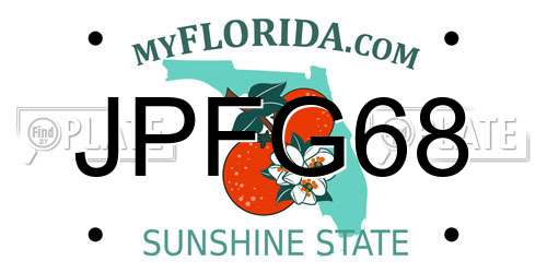 JPFG68 Florida License Plate