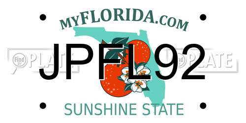 JPFL92 Florida License Plate