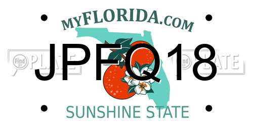 JPFQ18 Florida License Plate