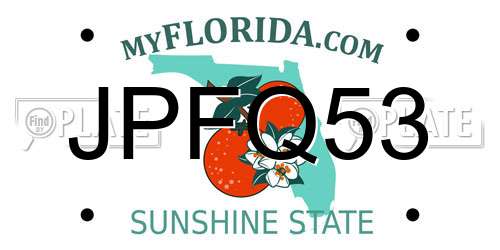 JPFQ53 Florida License Plate