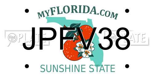 JPFV38 Florida License Plate