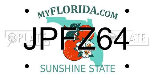 JPFZ64 Florida License Plate