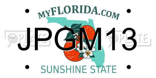 JPGM13 Florida License Plate