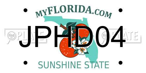 JPHD04 Florida License Plate
