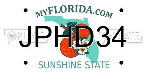 JPHD34 Florida License Plate