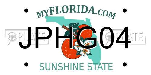 JPHG04 Florida License Plate