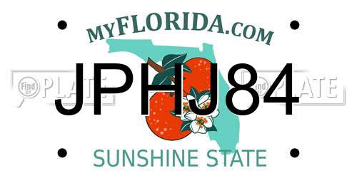 JPHJ84 Florida License Plate