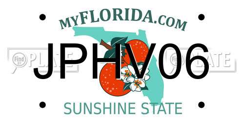 JPHV06 Florida License Plate
