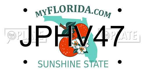 JPHV47 Florida License Plate