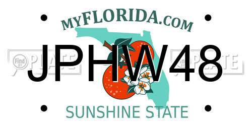 JPHW48 Florida License Plate