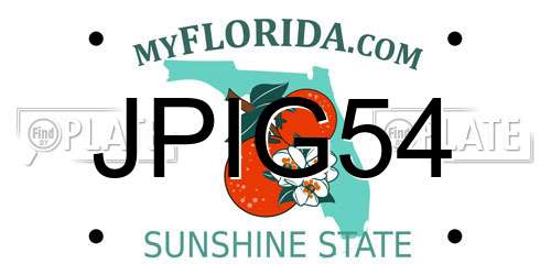 JPIG54 Florida License Plate