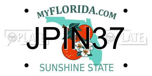 JPIN37 Florida License Plate