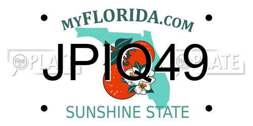 JPIQ49 Florida License Plate