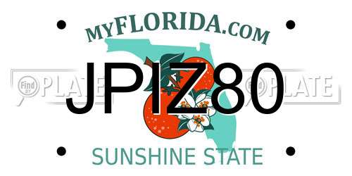 JPIZ80 Florida License Plate