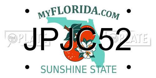 JPJC52 Florida License Plate