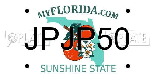 JPJP50 Florida License Plate