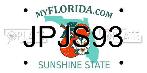 JPJS93 Florida License Plate