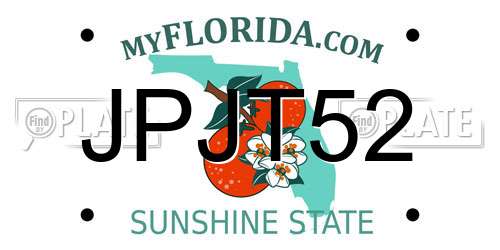JPJT52 Florida License Plate