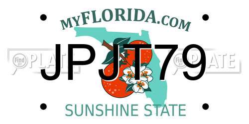 JPJT79 Florida License Plate