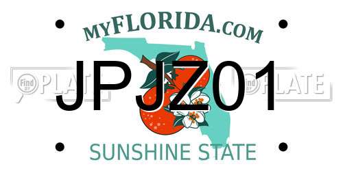 JPJZ01 Florida License Plate