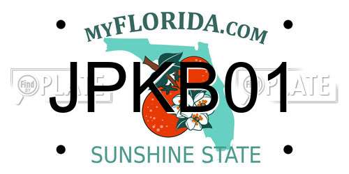JPKB01 Florida License Plate