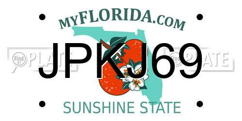 JPKJ69 Florida License Plate