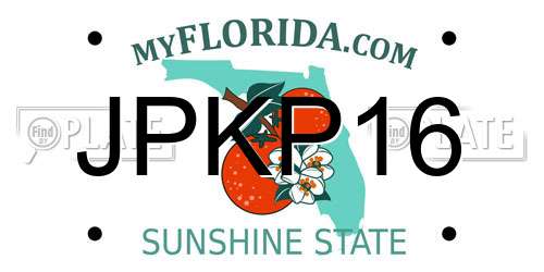 JPKP16 Florida License Plate