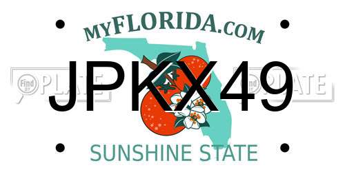 JPKX49 Florida License Plate