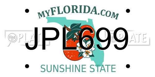 JPL699 Florida License Plate