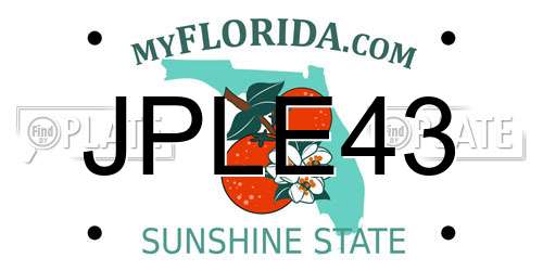 JPLE43 Florida License Plate
