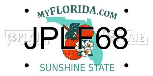 JPLF68 Florida License Plate