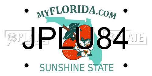JPLU84 Florida License Plate