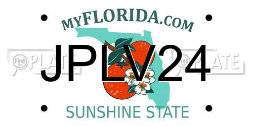 JPLV24 Florida License Plate