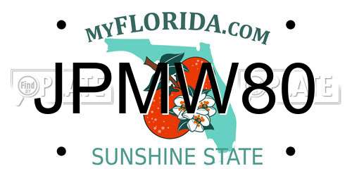 JPMW80 Florida License Plate