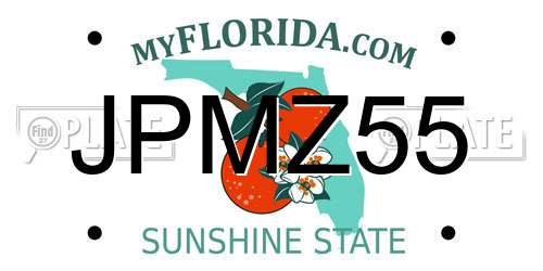 JPMZ55 Florida License Plate