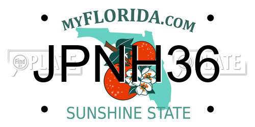 JPNH36 Florida License Plate