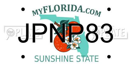 JPNP83 Florida License Plate