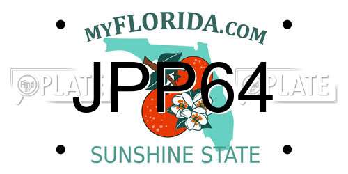 JPP64 Florida License Plate