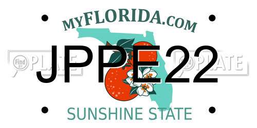 JPPE22 Florida License Plate