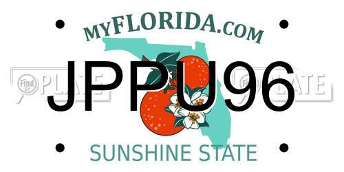 JPPU96 Florida License Plate