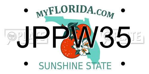 JPPW35 Florida License Plate