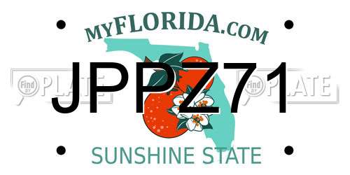 JPPZ71 Florida License Plate